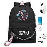 Demon Slayer Kimetsu no Yaiba Nylon Backpack Schoolbag Casual USB