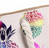 Printed Flowers Large Size Beach Canvas Shoulder Bags