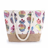 Printed Flowers Large Size Beach Canvas Shoulder Bags