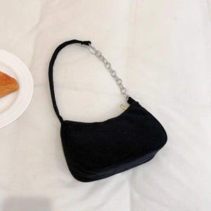 Corduroy Small Bag Retro Armpit Bag Chain Shoulder Bag
