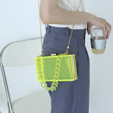Fluorescent Green Acrylic Clutch Purse Crossbody Shoulder Bag