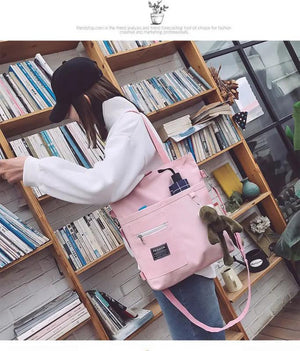 Canvas Women Handbag Shoulder Bags Large Capacity Folding Handbags Tote