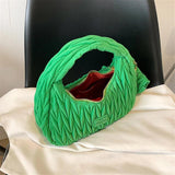 2 Sets Women's Half Moon Bag Purses & Handbags Quilted Cloth Fabric