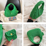 2 Sets Women's Half Moon Bag Purses & Handbags Quilted Cloth Fabric