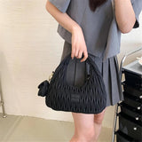 2 Sets Women's Half Moon Bag Purses & Handbags Quilted Cloth Fabric