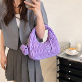 2 Sets Women's Half Moon Bag Purses & Handbags Quilted Cloth Fabric