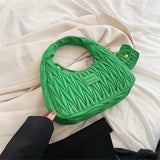 2 Sets Women's Half Moon Bag Purses & Handbags Quilted Cloth Fabric