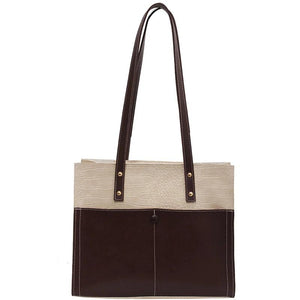 Women Bag Winter Large Capacity Handbags Casual Patchwork PU Leather