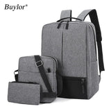 Buylor Business Men's Backpack Multi-function USB Charging Laptop Bag