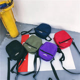 Canvas Crossbody Bag Solid Colors Japanese Street Style