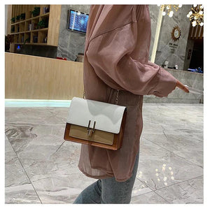 Women Mini Square Bag PU Leather Shoulder Bag Lady Messenger Bag