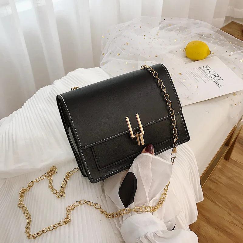 Women Mini Square Bag PU Leather Shoulder Bag Lady Messenger Bag