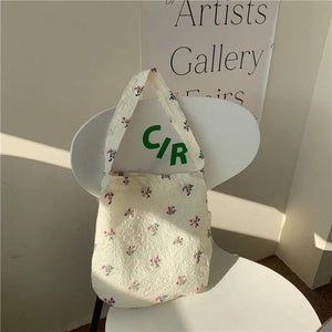 Floral Women Handbag Portable Eco Reusable Cotton Ladies Shopping Bag