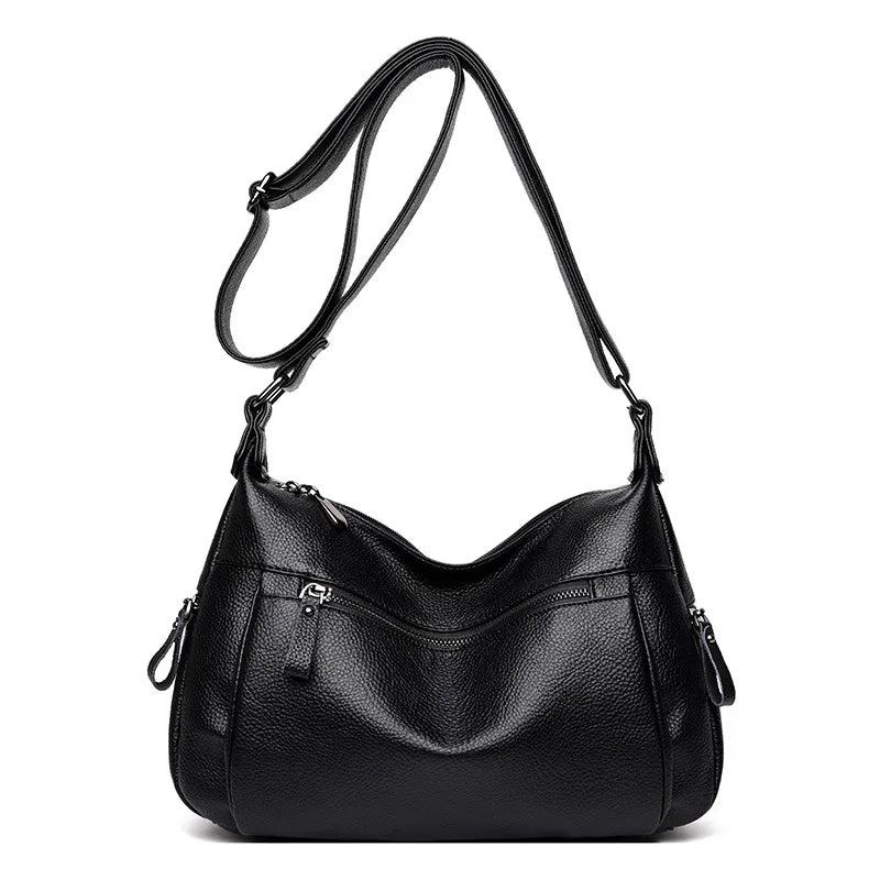 Soft Leather Mother Bag Backpack for Elderly Women