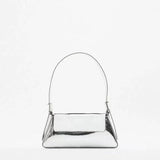Silver Patent Pu Leather Shoulder Bag for Women Ladies Handbag Evening Party Clu