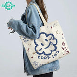 Women Canvas Eco Reusable Shopping Bags Foldable Large Handbags