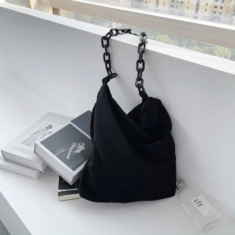 Corduroy Leopard Pattern Shoulder Bag with Thick Chain for Women