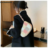 Woolen Square Tote Bag Chain Female Handbag