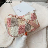 Woolen Square Tote Bag Chain Female Handbag