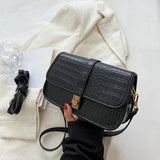 Stone Pattern Flap Hasp Shoulder Bag Brown Female Crossbody Bags