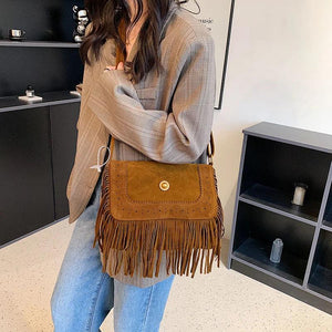 Women's Large Capacity Shoulder Bag Fringe Vintage Crossbody Bag