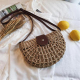 Boho Braided Rattan Clutch Bag, Summer Shoulder Messenger Handbag