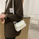 Women's Solid Square Bag PU Leather Cross-body Handbag