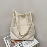 Geestock Corduroy Shoulder Bag for Women Reusable Shopping Tote Handbag