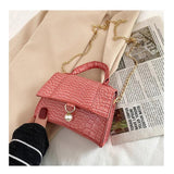 Women's Sloping Bag PU Leather Stone Patterned Small Square Bag
