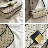 Retro Women Bags Print Strap Female Handbags Pu Leather Crossbody Messenger Bag