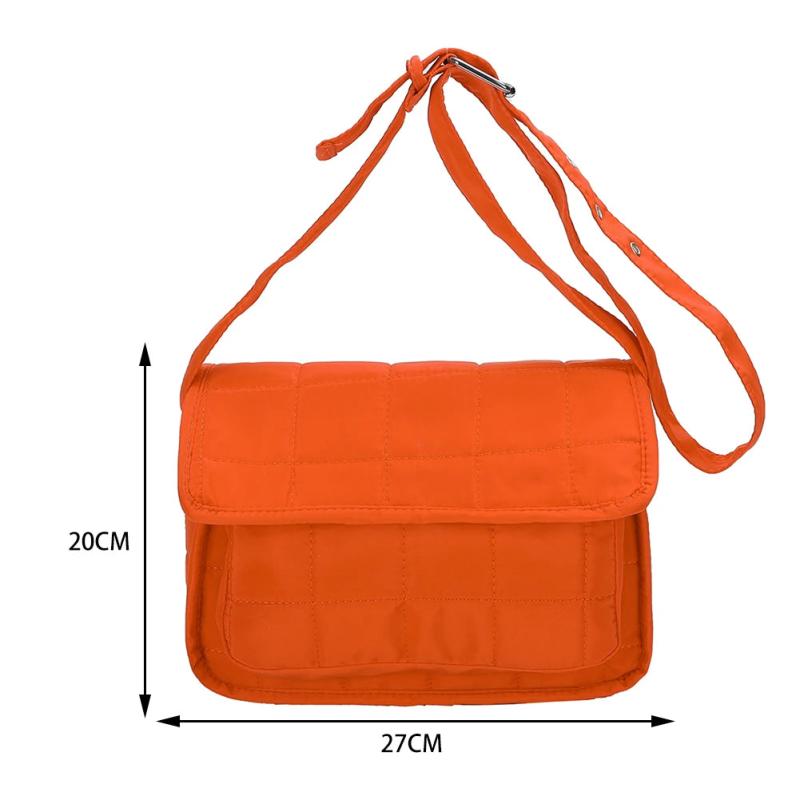 Embroidered Crossbody Bag Rhombus Design Oxford Handbag