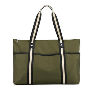 Women's Nylon Shoulder Handbag Large Capacity Travel Shopping Beach Bag