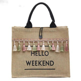 Large Capacity Tassel Shoulder Bag for Summer Beach