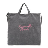 Women Corduroy Shoulder & Crossbody Bags Large Capacity Zipper Totes