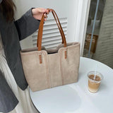 Retro Women's Tote Handbags Autumn Pu Leather Large Capacity Shoulder Bag