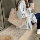 Retro Women's Tote Handbags Autumn Pu Leather Large Capacity Shoulder Bag