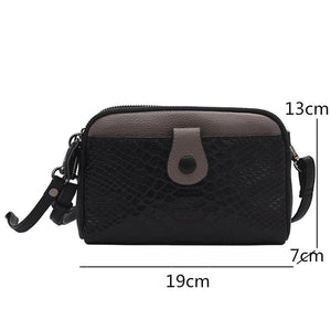 Crocodile Grain Leather Women's Shoulder Bag Messenger Bag