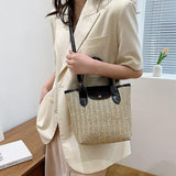 Boho Bohemia Shoulder Bag Straw Crossbody Bag for Women Summer Beach
