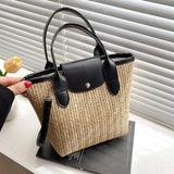 Boho Bohemia Shoulder Bag Straw Crossbody Bag for Women Summer Beach