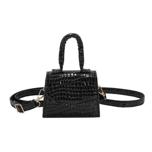 Crocodile Pattern Mini Tote Bag Crossbody Messenger Handbag