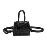 Crocodile Pattern Mini Tote Bag Crossbody Messenger Handbag