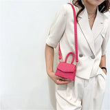Crocodile Pattern Mini Tote Bag Crossbody Messenger Handbag