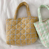 Plaid Shoulder Messenger Bag Vintage Ladies Purse Handbag Large Capacity Tote