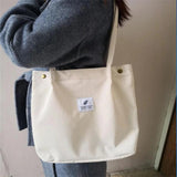 Corduroy Tote High-capacity Bags Solid Colors Preppy Style Handbags