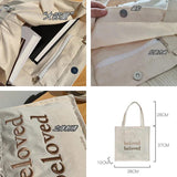 Embroidery Women Shoulder Bag Canvas Shopping Tote Purse Handbags