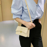 Retro Casual Lady Handbag Shoulder Bag PU Leather Small Square Bag