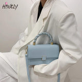 Navy PU Leather Crossbody Bag with Rope Handle for Women