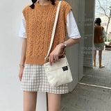 Canvas Shoulder Bag Messenger Bag Casual Solid Small Square Bag