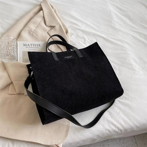 Corduroy Vintage Shopper Shopping Bag for Women