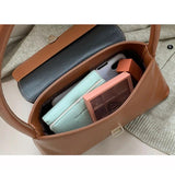 D0LF Women Underarm Bag Vintage PU Leather Ladies Small Shoulder Bags